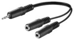 Adaptor 3.5mm Stereo Αρσενικό σε 2x 3.5mm Mono Θηλυκά 20cm Μαύρο Goobay 50465