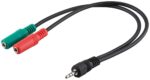 Adaptor για Διαχωρισμό Ήχου & Μικροφώνου από Πηγή με 1 Έξοδο 30cm Μαύρο Goobay 50467