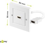 Πρίζα HDMI 4K 60Hz Εντιχοιζόμενη με Καλώδιο Λευκή Goobay 51722 - Image 2