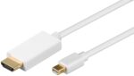 Καλώδιο Μini DisplayPort v1.2 Αρσενικό σε HDMI Αρσενικό 1m Λευκό Goobay 52860