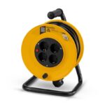 BORMANN BCR2225 Μπαλαντέζα Καρούλι 4 Θέσεων με Καλώδιο 25m 3x1.5mm² με Προστασία Υπερθέρμανσης Κίτρινη