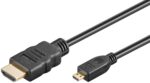 Καλώδιο Micro HDMI σε HDMI v2.0 4K 60Hz 1.5m Μαύρο Goobay 53784