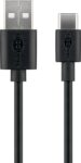 Καλώδιο Ταχείας Φόρτισης & Data USB-A σε USB-C 15W 0.5m Μαύρο Goobay 59118