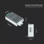 Dimmer Controller για Ταινίες LED RGB 12/24VDC 144W V-TAC 3303 - Image 4