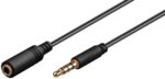 Καλώδιο 3.5mm 4 Pin Αρσενικό σε Θηλυκό με Βύσματα Slim Χαλκός 5m Μαύρο Goobay 62481
