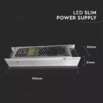 Τροφοδοτικό Switching για Ταινίες LED 12VDC 10A/120W Μεταλλικό Slim με Κλέμες V-TAC 3243 - Image 3