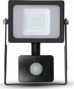 V-TAC 437 Προβολέας LED 10W με Ανιχνευτή Κίνησης  800lm IP65 Φυσικό Λευκό 4000K Μαύρο VT-10-S - Image 2