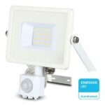 V-TAC 449 Προβολέας LED 20W με Ανιχνευτή Κίνησης 1600lm IP65 Φυσικό Λευκό 4000Κ Λευκός VT-20-S