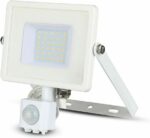 V-TAC 458 Προβολέας LED 30W με Ανιχνευτή Κίνησης 2400lm IP65 Φυσικό Λευκό 4000Κ Λευκός VT-30-S