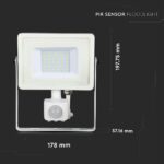 V-TAC 458 Προβολέας LED 30W με Ανιχνευτή Κίνησης 2400lm IP65 Φυσικό Λευκό 4000Κ Λευκός VT-30-S - Image 3