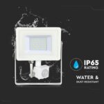 V-TAC 458 Προβολέας LED 30W με Ανιχνευτή Κίνησης 2400lm IP65 Φυσικό Λευκό 4000Κ Λευκός VT-30-S - Image 4