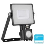 V-TAC 461 Προβολέας LED 30W με Ανιχνευτή Κίνησης 2400lm IP65 Φυσικό Λευκό 4000Κ Μαύρος VT-30-S