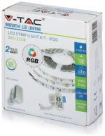 Σετ Ταινίας LED RGB 5m 10W/m με Τροφοδοτικό 12V & Τηλεχειριστήριο IP20 V-TAC 2558