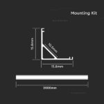 Προφίλ Αλουμινίου Γωνιακό για Ταινίες LED 200x1.58x1.58cm Ασημί V-TAC 3353 - Image 4