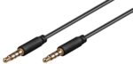 Καλώδιο 3.5mm Stereo 4 pin Αρσενικό σε Αρσενικό με Βύσματα Slim 1m Μαύρο Goobay 63826
