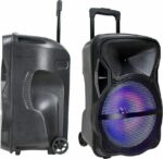 V-TAC 7737 Επαναφορτιζόμενο Ηχείο Trolley 12" 35W με Μικρόφωνο, Τηλεχειριστήριο και Φωτισμό RGB  Μαύρο - Image 2