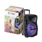 V-TAC 7737 Επαναφορτιζόμενο Ηχείο Trolley 12" 35W με Μικρόφωνο, Τηλεχειριστήριο και Φωτισμό RGB  Μαύρο - Image 4