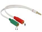 Adaptor Delock 65447 για Διαχωρισμό Ήχου & Μικροφώνου από Συσκευή με 1 Έξοδο 20cm Λευκό