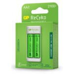 GP Recyko Φορτιστής USB 2 Μπαταριών Ni-MH Μεγέθους AA/AAA με 2 Μπαταρίες AA 2100mAh GPBU211210-B2