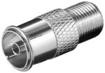 Adaptor F Θηλυκό σε Βύσμα Κεραίας TV Θηλυκό Μεταλλικό Goobay 67320