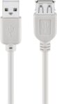 Καλώδιο Προέκτασης USB 2.0 Type A Αρσενικό σε Θηλυκό 5m Γκρι Goobay 68717