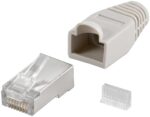 Βύσμα RJ45 8P8C STP Cat.5e Αρσενικό Πρεσαριστό με Οδηγό & Προστατευτικό Καλωδίου Goobay 68746