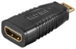 Adaptor HDMI Θηλυκό σε mini HDMI Αρσενικό με Επίχρυσα Βύσματα Μαύρο Goobay 68841