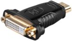 Adaptor HDMI Αρσενικό προς DVI-D 24+1 Pin Θηλυκό με Επίχρυσα Βύσματα Μαύρο Goobay 68930