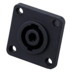 Βύσμα speakON 4 Pin Θηλυκό για Panel Τετράγωνο Μαύρο E-Space CNS 58