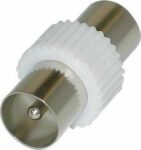 Adaptor Βύσμα Κεραίας TV Αρσενικό σε Αρσενικό 693208 Πλαστικό Λευκό