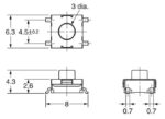 Microswitch TACT 4 Pin Push ON SPST-NO, 1.47N, SMT 6x6x4.3mm Omron B3FS-1012P - Image 2