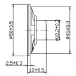 Μεγάφωνο Mini Φ50mm 0.25W RMS 32Ω Μαύρο Loudity LD-SP-5032 - Image 3