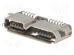 Βύσμα Micro USB 3.0 10 Pin Θηλυκό Οριζόντιο για PCB SMD Ninigi MUSBB-G3.0/SMD