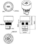 Πιεζοδιακόπτης Φωτιζόμενος Push ON SPST-NO  Φ22mm με LED 12V 50A Κόκκινο IP40 A2-23B-07 - Image 2