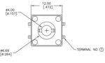 Microswitch TACT 4 Pin Push ON SPST-NO, 1.57N, 0.05A/24VDC, 12x12x12mm THT TE Connectivity 1437565-4 - Image 3