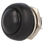 Πιεζοδιακόπτης Push ON 2 Pin SPST-NO, 1A/250VAC  Φ14mm Μαύρος Ninigi PS33BBK
