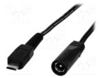 Καλώδιο Micro USB σε Βύσμα DC 5.5x2.1mm 0.2m BQ Cable DC.RED.0200.0020
