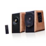 Wooger W25 Ζεύγος Ηχείων 50W με Ενισχυτή FM/USB/SD/Bluetooth Καφέ