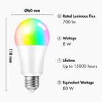 LogiLink Wi-Fi Λάμπα LED A60 E27 8W 160° RGBW Dimmable Συμβατή με Tuya & Smart Life SH0121 - Image 3
