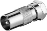 Adaptor F Αρσενικό σε Βύσμα Κεραίας TV Αρσενικό Μεταλλικό Goobay 11625 - Image 2