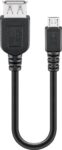 Καλώδιο USB 2.0 Type A Θηλυκό σε Micro USB Αρσενικό 0.2m Μαύρο Goobay 95193