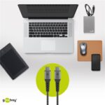 Goobay Καλώδιο Ταχείας Φόρτισης USB-C σε USB-C 60W 2m Υφασμάτινο με Μεταλλικά Βύσματα Γκρι 49303 - Image 3