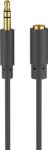 Καλώδιο 3.5mm Stereo Αρσενικό σε Θηλυκό με Βύσματα Slim 5m Μαύρο Goobay 97122