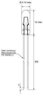 Λαμπάκι Πυρακτώσεως T1 1/4 14VDC 1.1W 80mA Φ4.14mm με Καλώδιο 30cm Goobay 9401 - Image 2