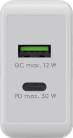 Goobay Ταχυφορτιστής Πρίζας με 1x USB-C Power Delivery 30W & 1x USB-A 12W/2.4A Λευκός 61674 - Image 3