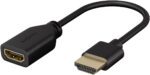 Adaptor HDMI Αρσενικό σε Θηλυκό Εύκαμπτος 4K 60Hz με Επίχρυσα Βύσματα 10cm Μαύρος Goobay 64824