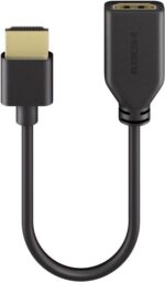Adaptor HDMI Αρσενικό σε Θηλυκό Εύκαμπτος 4K 60Hz με Επίχρυσα Βύσματα 10cm Μαύρος Goobay 64824 - Image 2