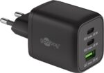Goobay Ταχυφορτιστής Τριπλός Πρίζας με 2x USB-C Power Delivery 65W Max. & USB-A Quick Charge 3.0 30W Τεχνολογίας GaN Μαύρος 64753