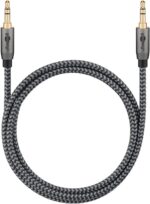 Καλώδιο 3.5mm Stereo Αρσενικό σε Αρσενικό 1m με Υφασμάτινη Επένδυση & Βύσματα Αλουμινίου Γκρι Goobay Plus 65273 - Image 2