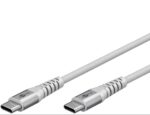 Goobay Καλώδιο Ταχείας Φόρτισης USB-C σε USB-C 60W 1m Υφασμάτινο με Μεταλλικά Βύσματα Λευκό 70193 - Image 2